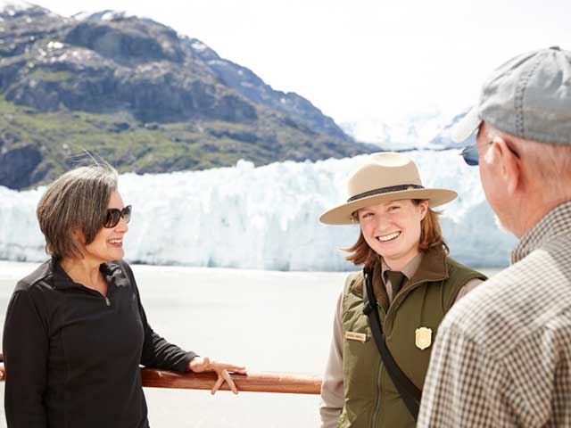 A park ranger shares commentary onboard