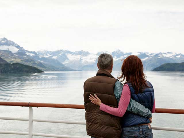 An Alaskan cruise provides plenty of scenery and activities for a romantic honeymoon.